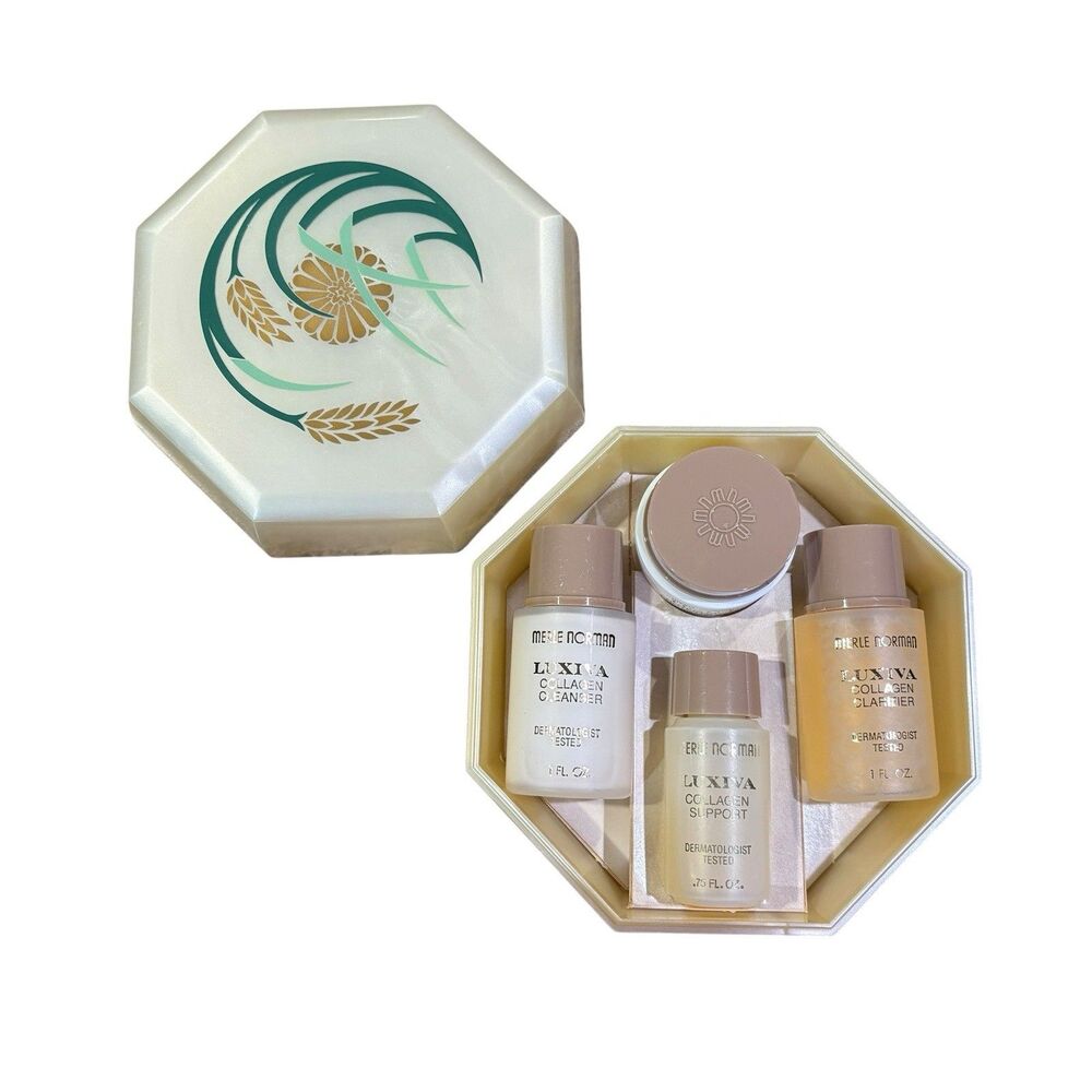 Vintage Merle Norman Luxiva Gift of Luxury Collagen Set Unopened w/ Case